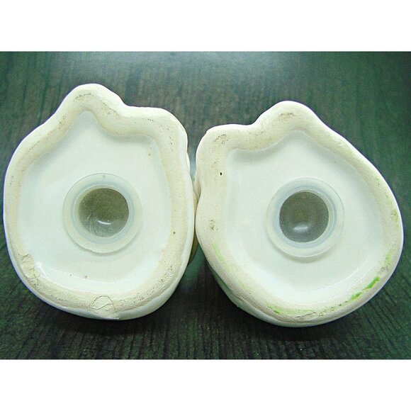 Pair of Ceramic Sitting Smiling Cat Salt & Pepper Shakers W/ Stoppers White Pink - Picture 8 of 10